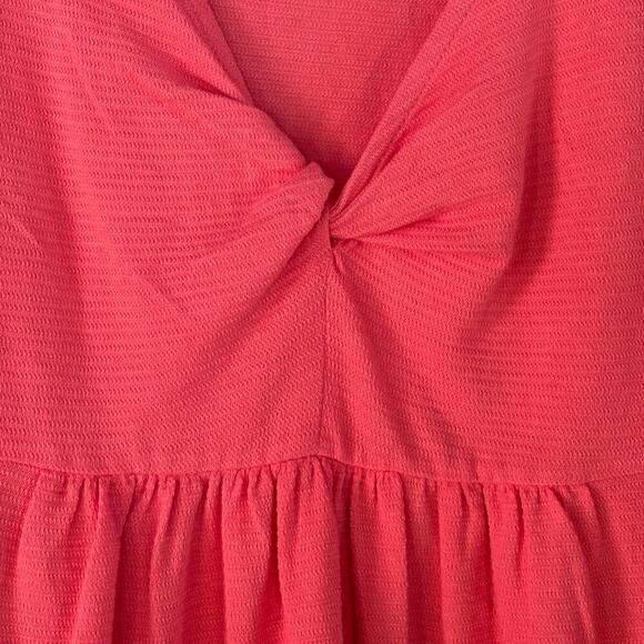 Lucky Brand Pink Sleeveless Knotted Front Babydoll Tank Casual Summer Blouse - Picture 3 of 5